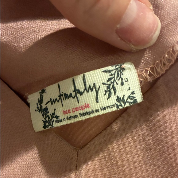 Free people intimately smoke and mirrors drap maxi mauve satin slip dress LG - Picture 3 of 12